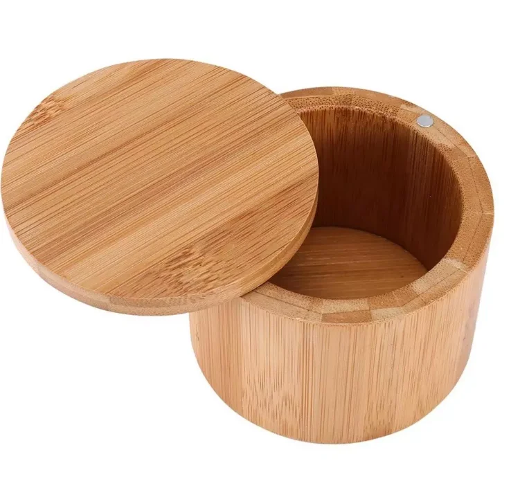 Bamboo Salt Spice Jar Box With Swivel Magnetic Lid - Buy Bamboo Spice ...