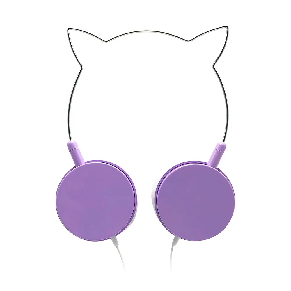 
Cute Metal Cat Ears Wired Headphone For Children 
