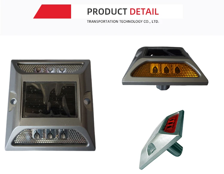 Led Solar Blinking Reflector Aluminum Round Road Stud