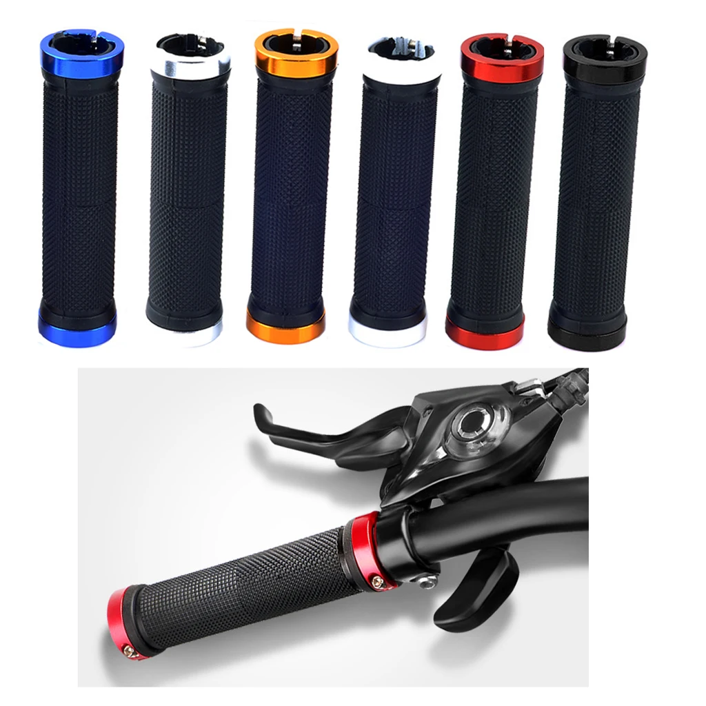 2 Pcs Bike Handlebar Grips PU Leather Retro Bicycle Grips Double Lock-on Handle Grips for Bicycle Mountain BMX