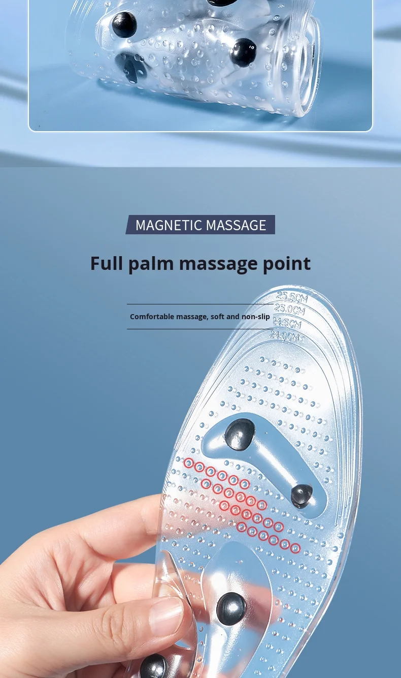 Long-Lasting Massage Insoles Acupoint Insoles for Men Women Gel Magnetic Foot Protection for Better Comfort Shoe Inserts