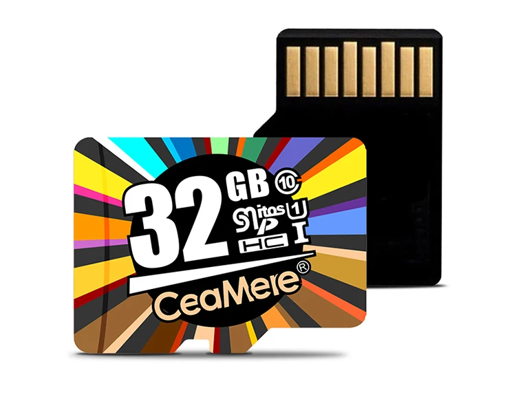 Ceamere Classic Colorful Pattern Mini Memory Micro SD Kort Class 10 Carte Memoire Card 2GB 4GB 8GB 16GB 32GB 64GB 256GB SD Kort