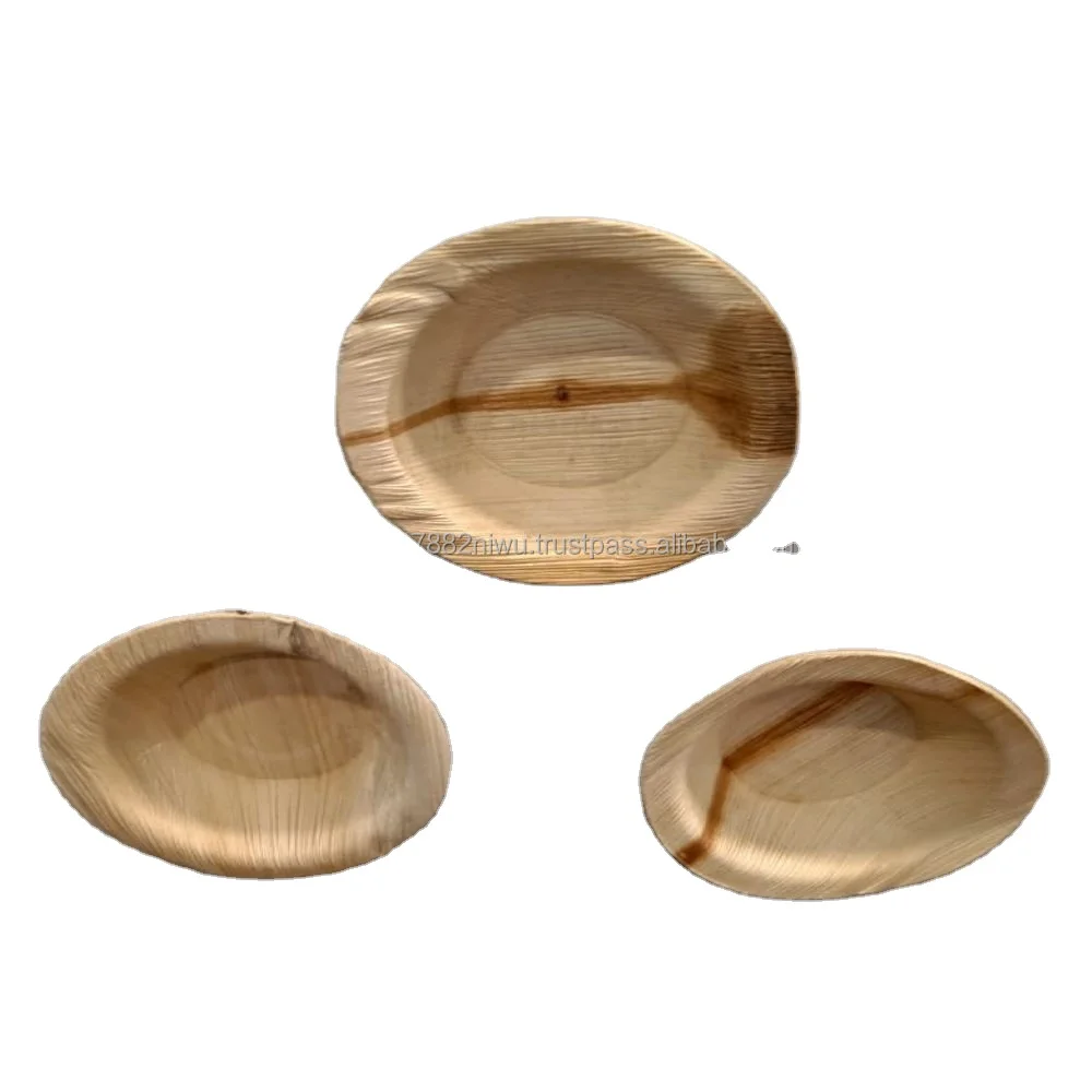 100 Organic Natural Areca Palm Leaf Disposable Plates And Spoons New