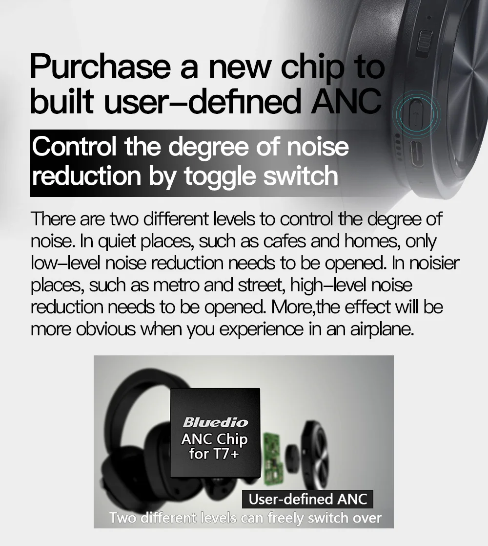 2020 NEW Liwei Bluedio New arrival T7+ Earphone China User Defined ANC Support SD Card Step Counting music headphone for PC - ANKUX.COM