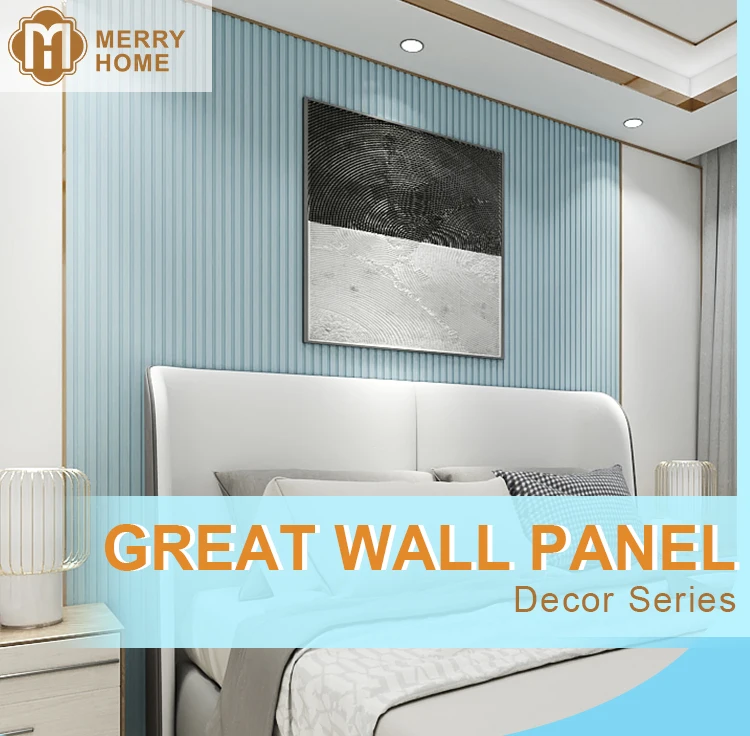 product melinco great wall panel pure white pvc wpc 3d decorative pp film board waterproof for hotel and apartment interior decor-0