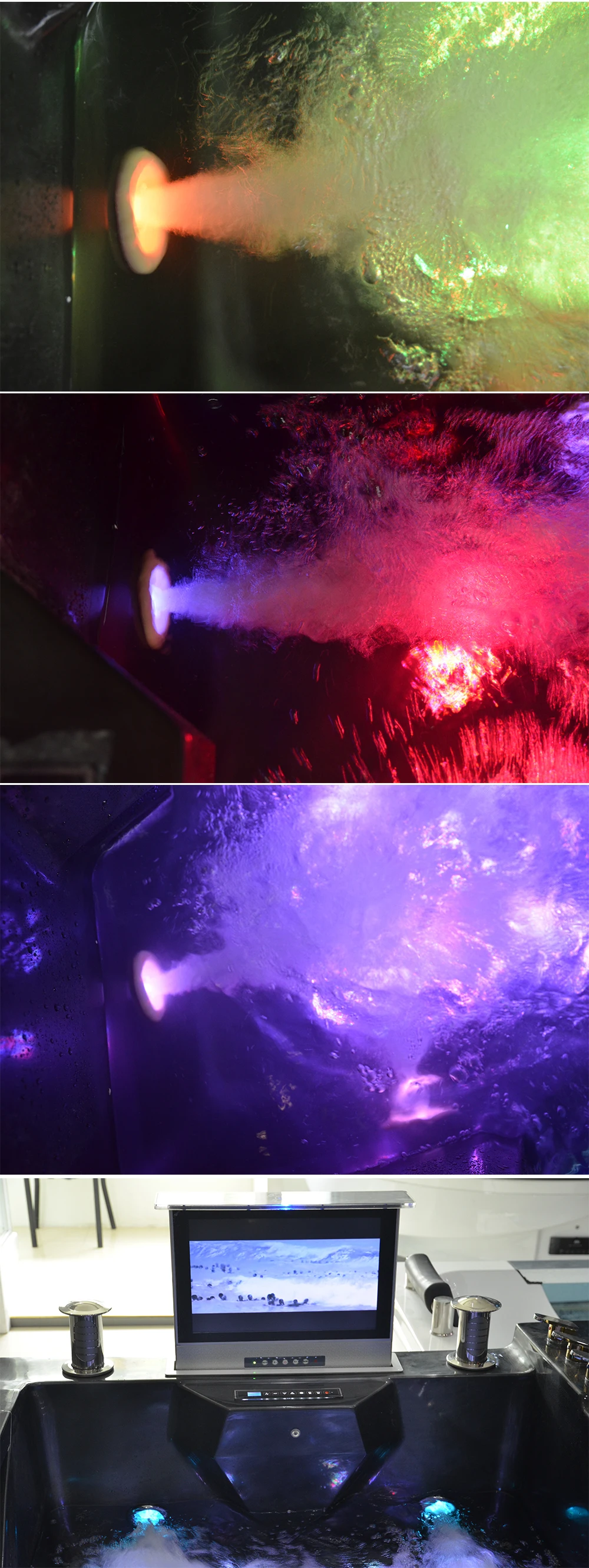 Double Jet Whirlpool Bathtub With Tv,Black Whirlpool Acrylic Bathtub