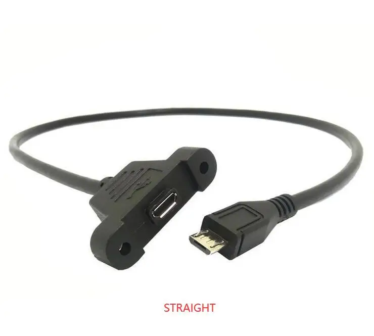Cable Length: 50cm Cables Micro-USB 5pin Micro USB USB 2.0 Male Connector to Micro USB 2.0 Female Extension Cable 30cm 50cm with Screws Panel Mount Holes 