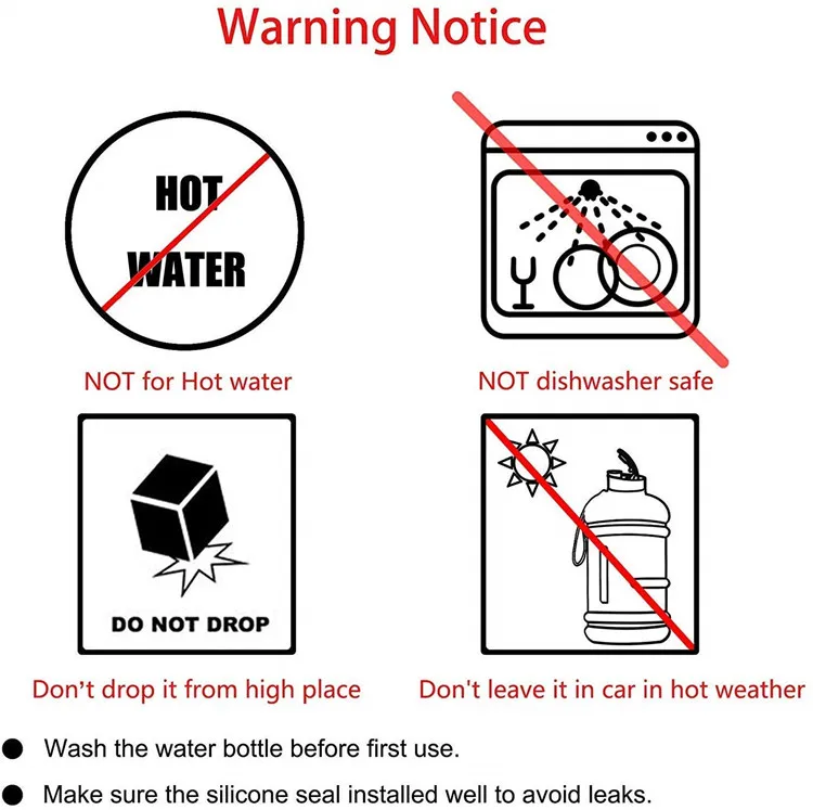 Custom Logo Half Gallon Body Building Sports Jug Gym Protein 2.2L Shaker Cheap BPA Free Water Bottles with Time Maker