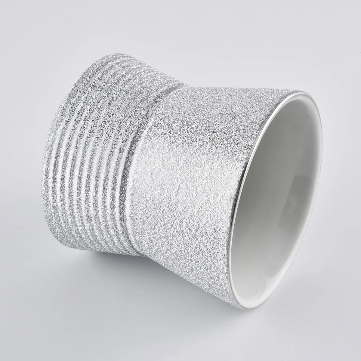 metallized ceramic candle holder