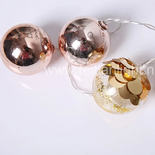 Bronze laser carving Christmas ball warm white  festival wholesale plastic  round glow coclourful ramadan decoration souvenirs
