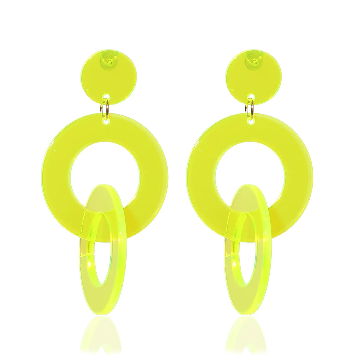 Arkansas NF Acrylic Infinite Line Statement Neon outlet Yellow Earrings