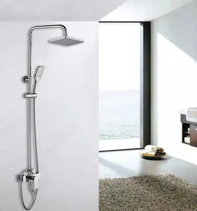 Modern Style Wall Mounted Shower Filter Bathroom Brass Chrome Shower Mixer Sets