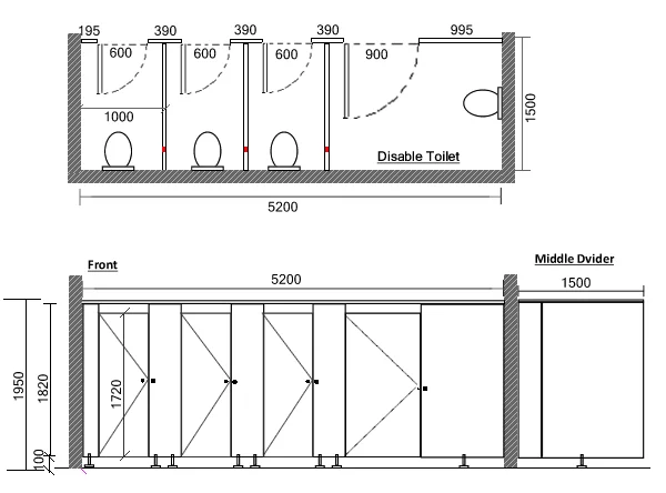 Modern Aluminum Honeycomb Board Toilet Cubicle Partition - Buy ...