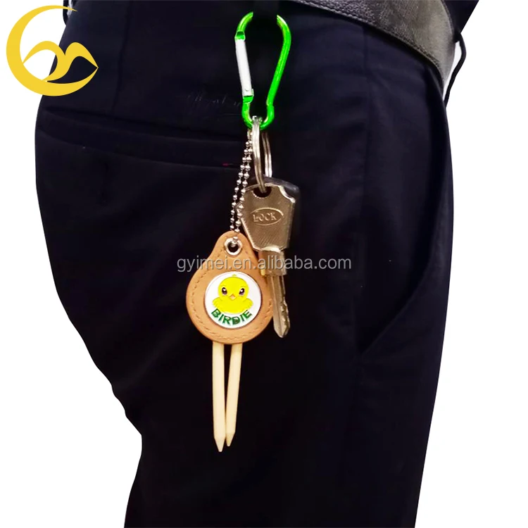 Factory Direct Leather Golf Tee Holder With Ball Markers And Tee Holder Golf Custom Logo Hook To