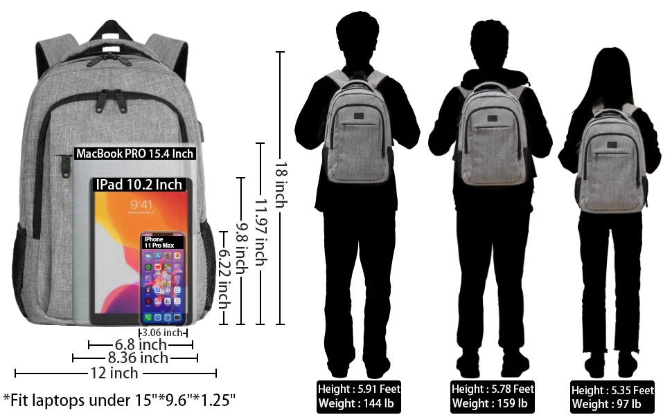 12 inch bookbag