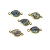 Gold Plated Brass Edge Pendant Teardrop Abalone Shell Charm Connector Beads For Bracelet Necklace Jewelry Making