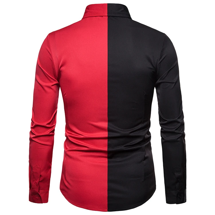 22 Streetwear Wholesale Long Sleeve Fitness Split Two Tone Color Block Custom Logo Cotton Half Black Half White Shirt For Men Buy Half Black Half White Shirt Half Shirt For Men Half Black