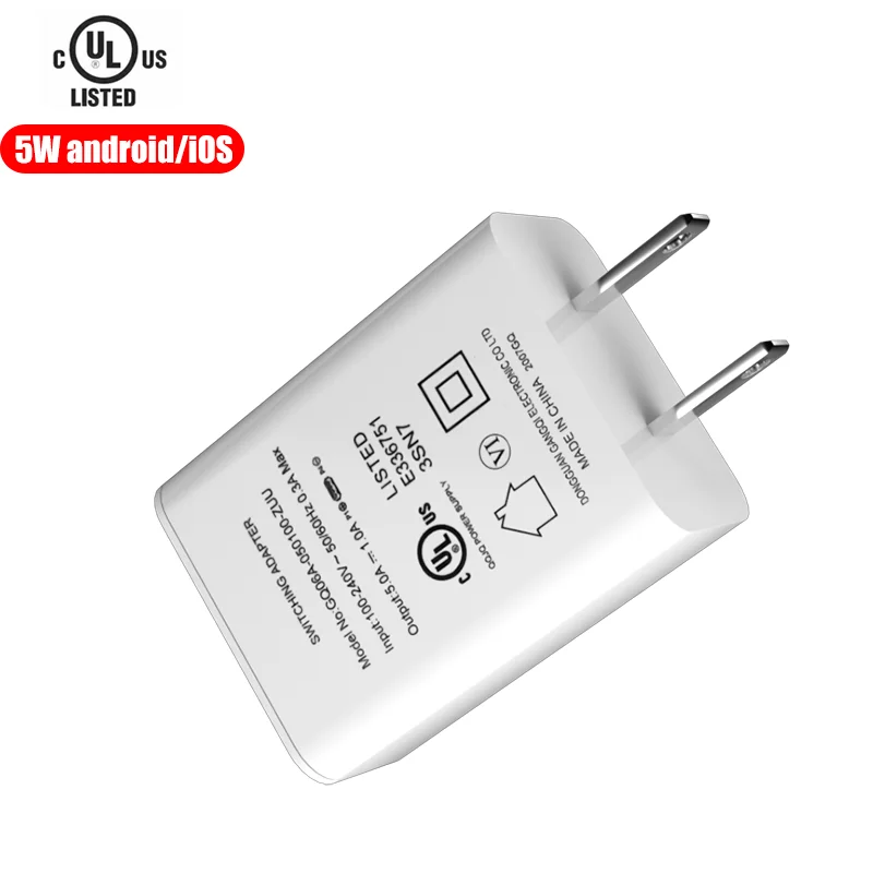 
5V 1A Fast Charger US Plug Single USB Port For Phone US Plug Wall Charger 