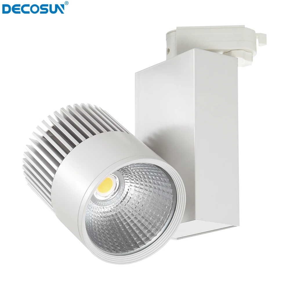 Elegant design have heat sink fin track lighting 15W 25W 35W high quality COB track light CRI90 355 degree LED light