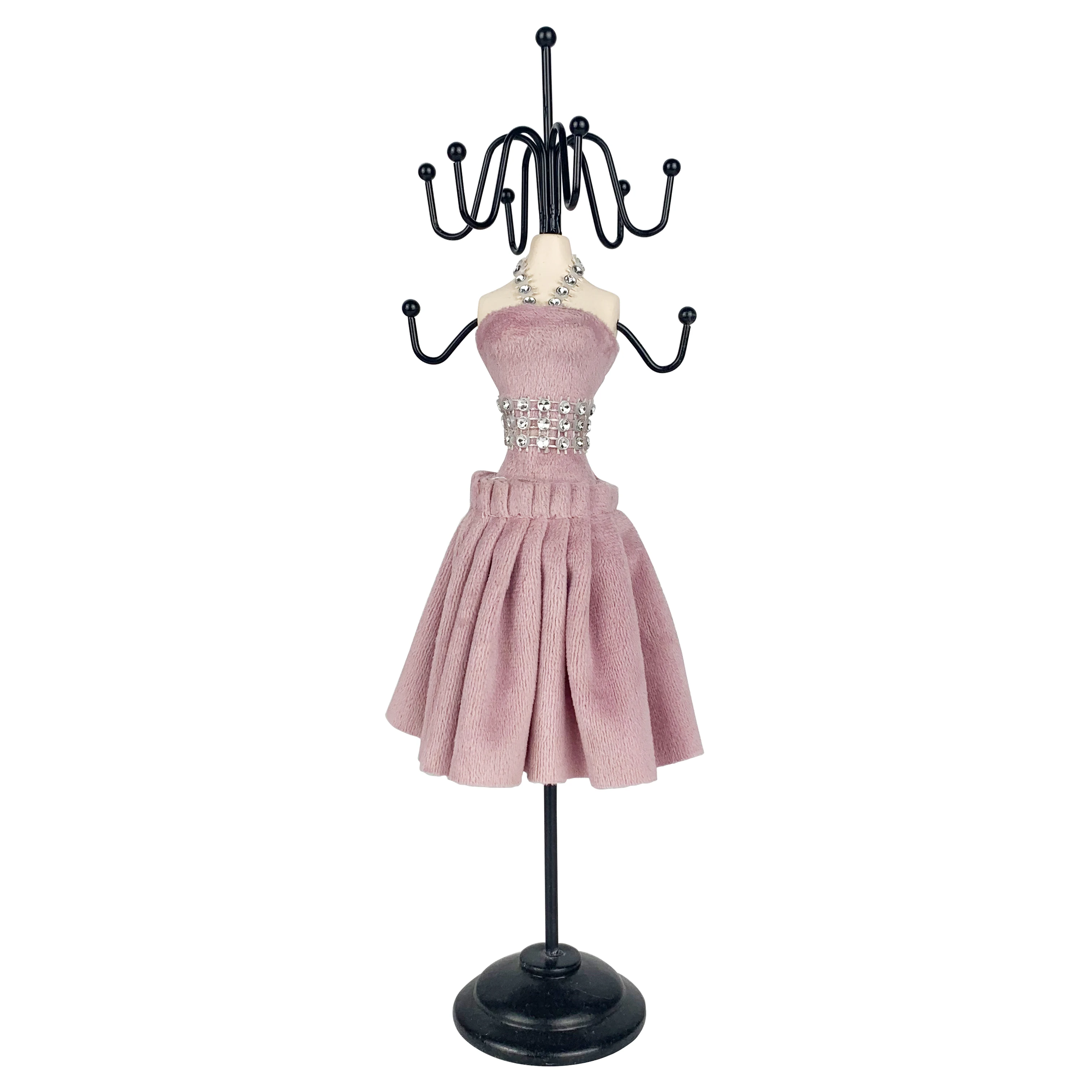 Wholesale Pink Velvet Mannequin Doll Display Dress Stand Jewelry Holder