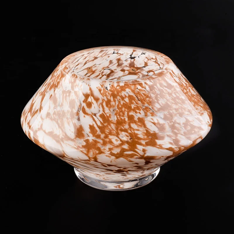 Antique iridescent glass candle container home Decoration