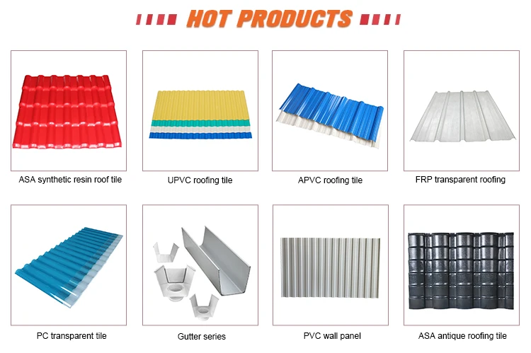 Farm House Building Material Corrugated Free Sample Impact Resistance Asa Pvc plastic resin Roofing tile Sheet easy to install