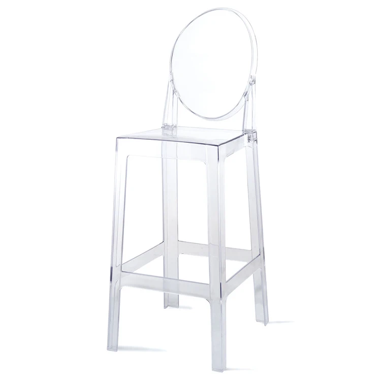 modern transparent plastic pc gliss leisure half bar chair for restaurants
