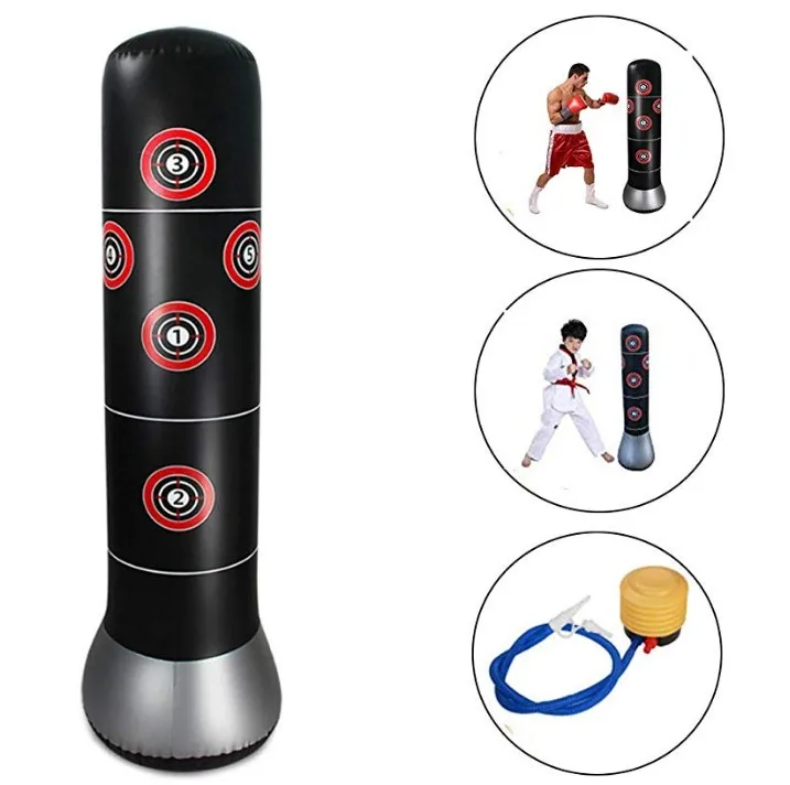 Fitness Inflatable Kids Punching Bag Stress Punch Tower Speed Bag for Children Teens Adult