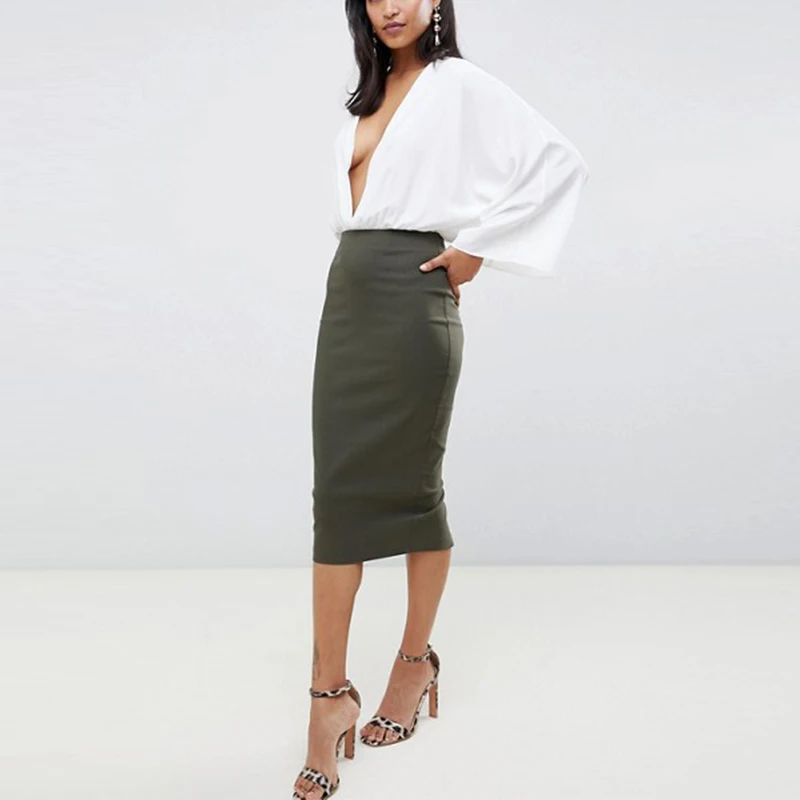 midi skirt office wear