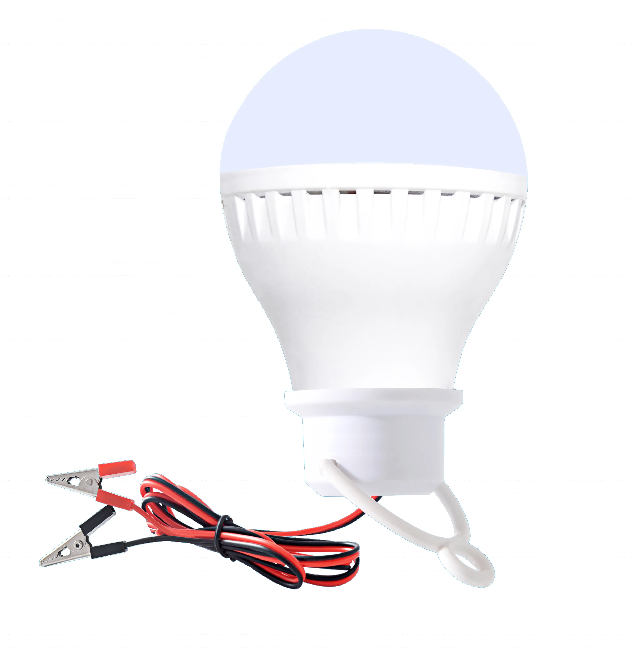 3 w 5w 7w 9w 12W  Plastic low voltage energy saving led lamp E27 B22 DC12V LED solar bulb alligator clip bulb with 1.2m wiring