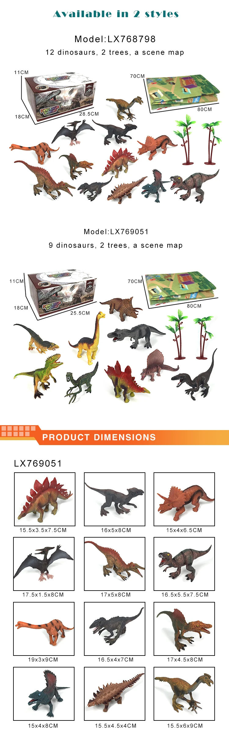 New arrival 12 models simulation small dinosaur early education science dinosaur toys