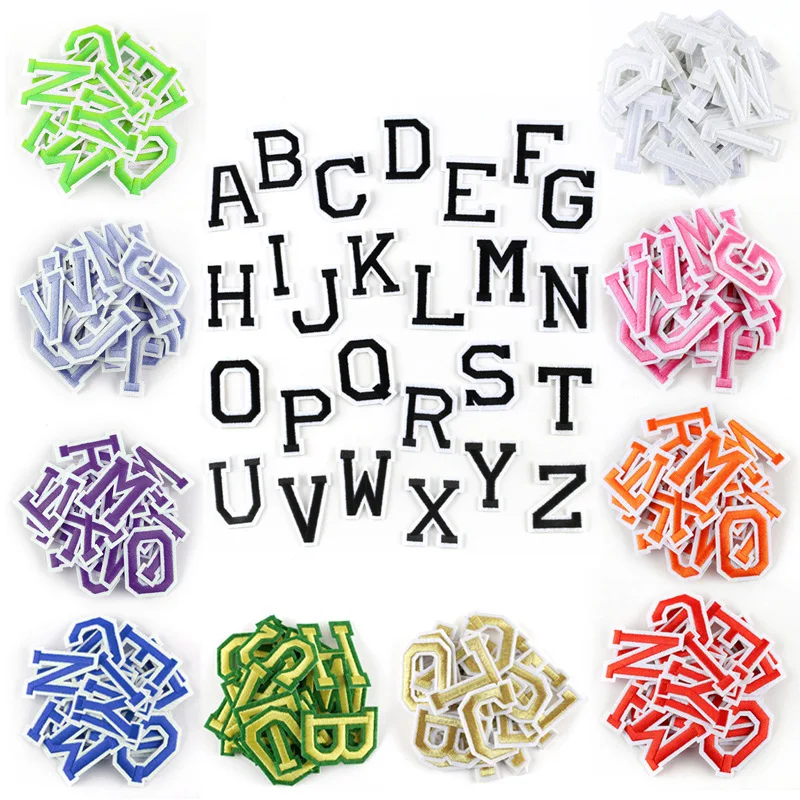 Custom personalized alphabet letters embroidery heat press patches