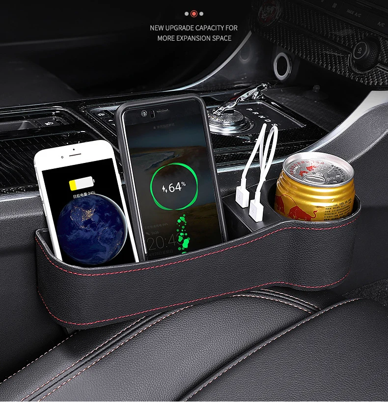 High Quality Car Seat Side Gap Filler Organizer Cup Phone Holder With