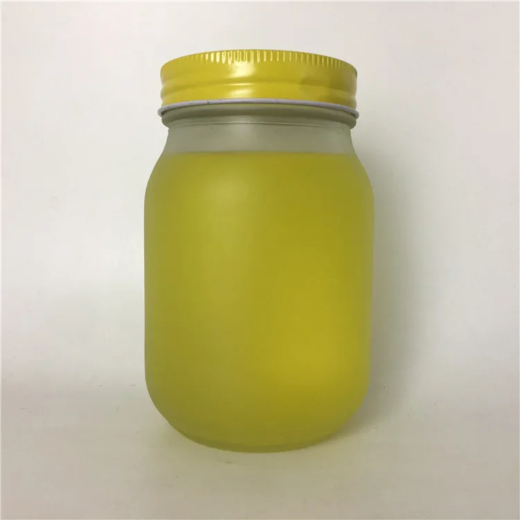16oz Frosted Glass Mason Jar Heat Resistant Jar With Steel Lid