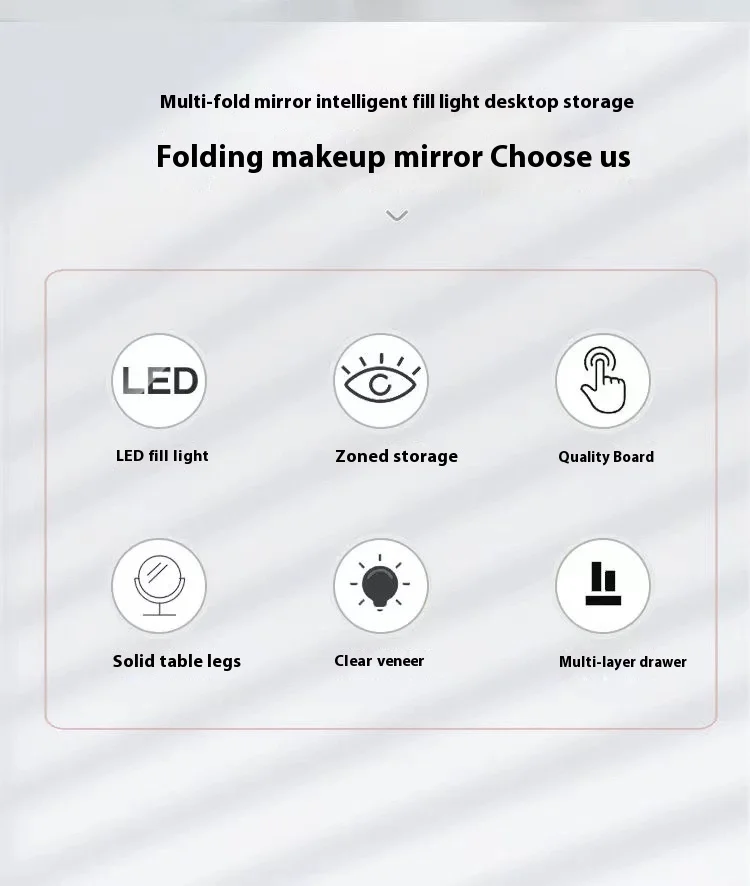 Latest Foldable Vanity LED Lighted Makeup Mirror Touch Screen 1X/2X/3X Magnification for Cosmetics