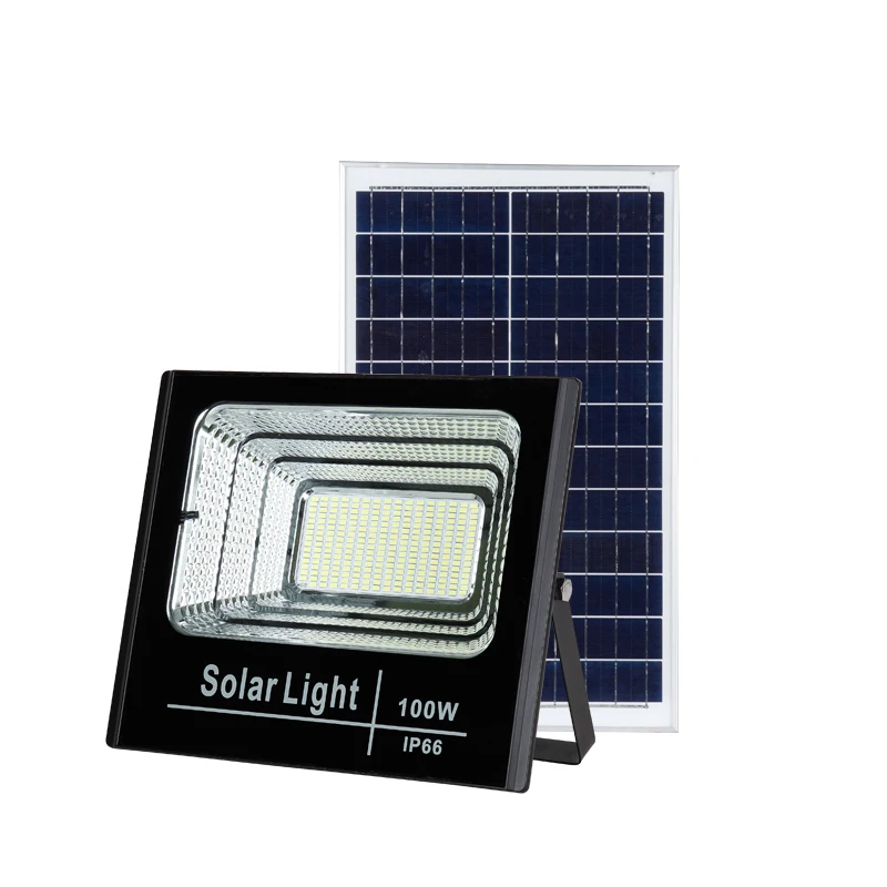 High luminous IP65 led garden light 100w remote control solar led flood light with sensor