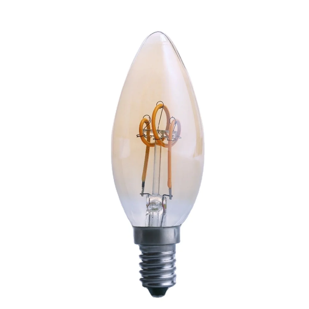 Popular LED filament E12 E14 Base 360 Degree candle light bulbs C35 CE EMC RoHs certificate