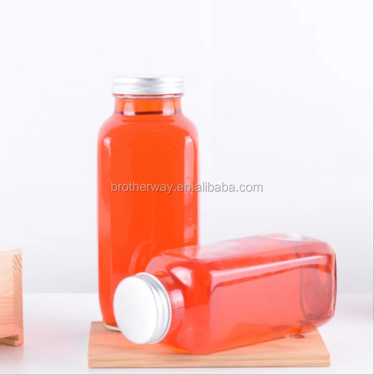 Customized Food Grade 350ml 12oz Beverage Bottle Glass 35cl Square