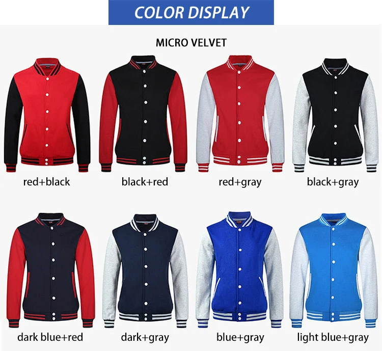 Custom Printing Blank College Baseball Varsity Long Sleeve Jacket