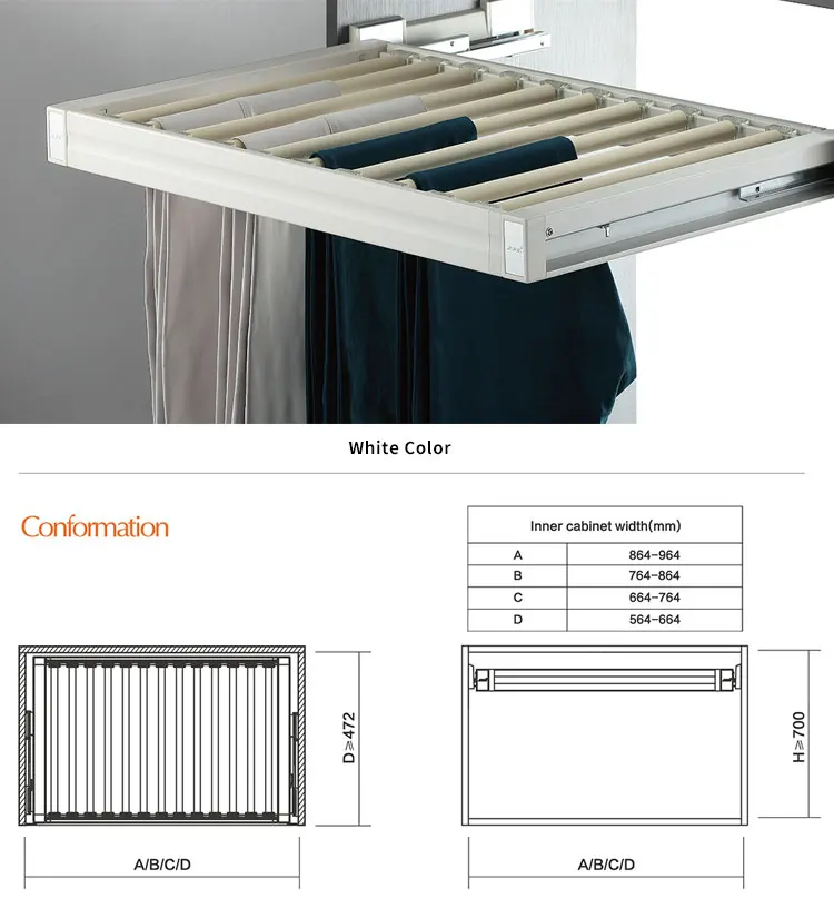 Jayna Beauty Series Adjustable Full Put Out Pants Rack Wardrobe