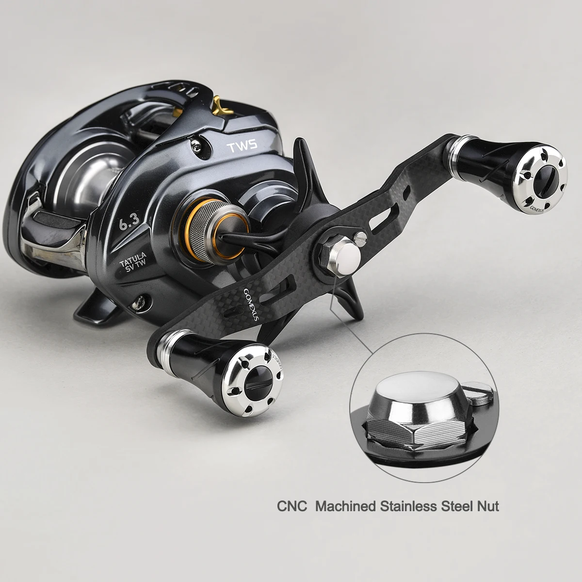 Gomexus Fishing Reel Handle Carbon Compatible For Shimano Aldebaran