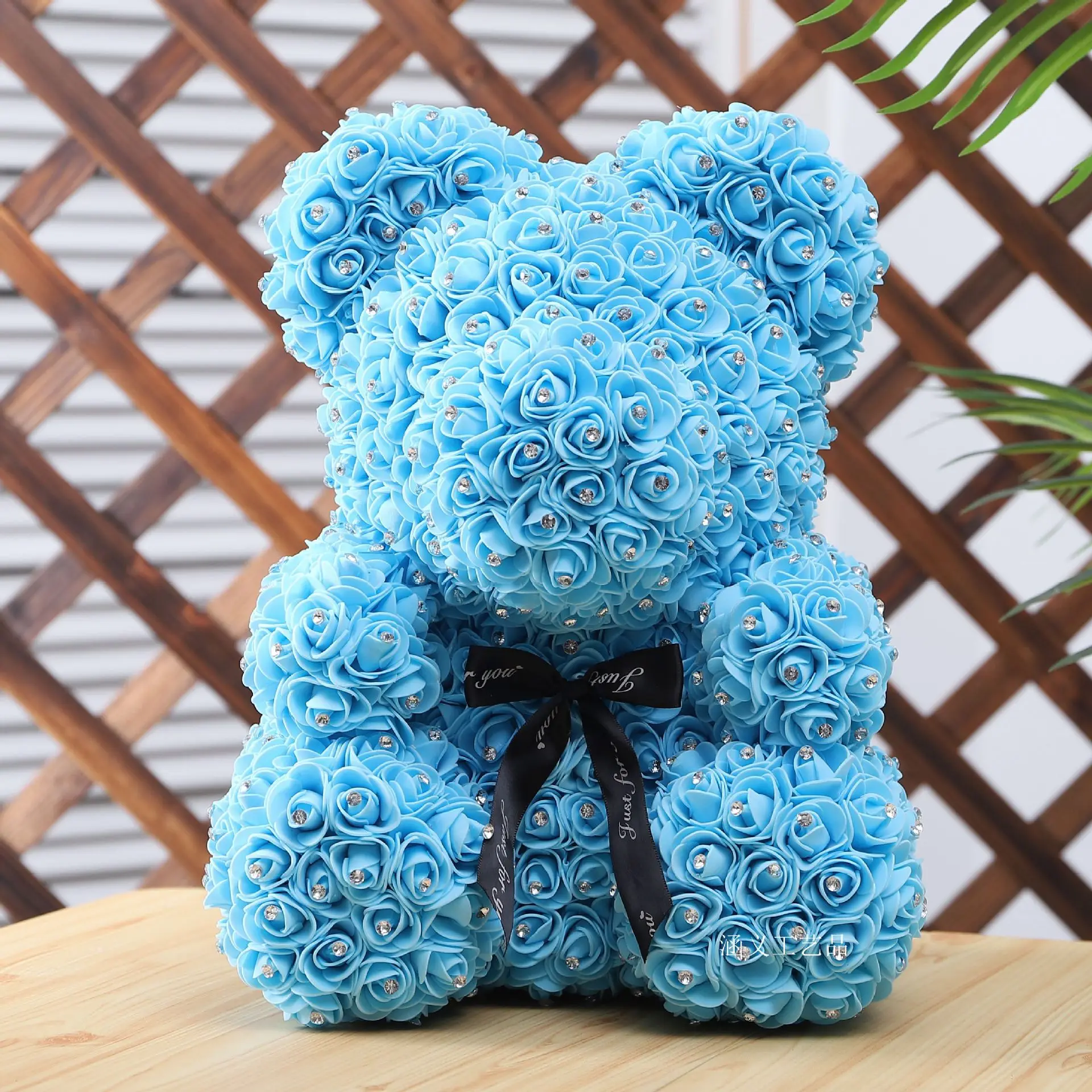 real rose flower teddy bear