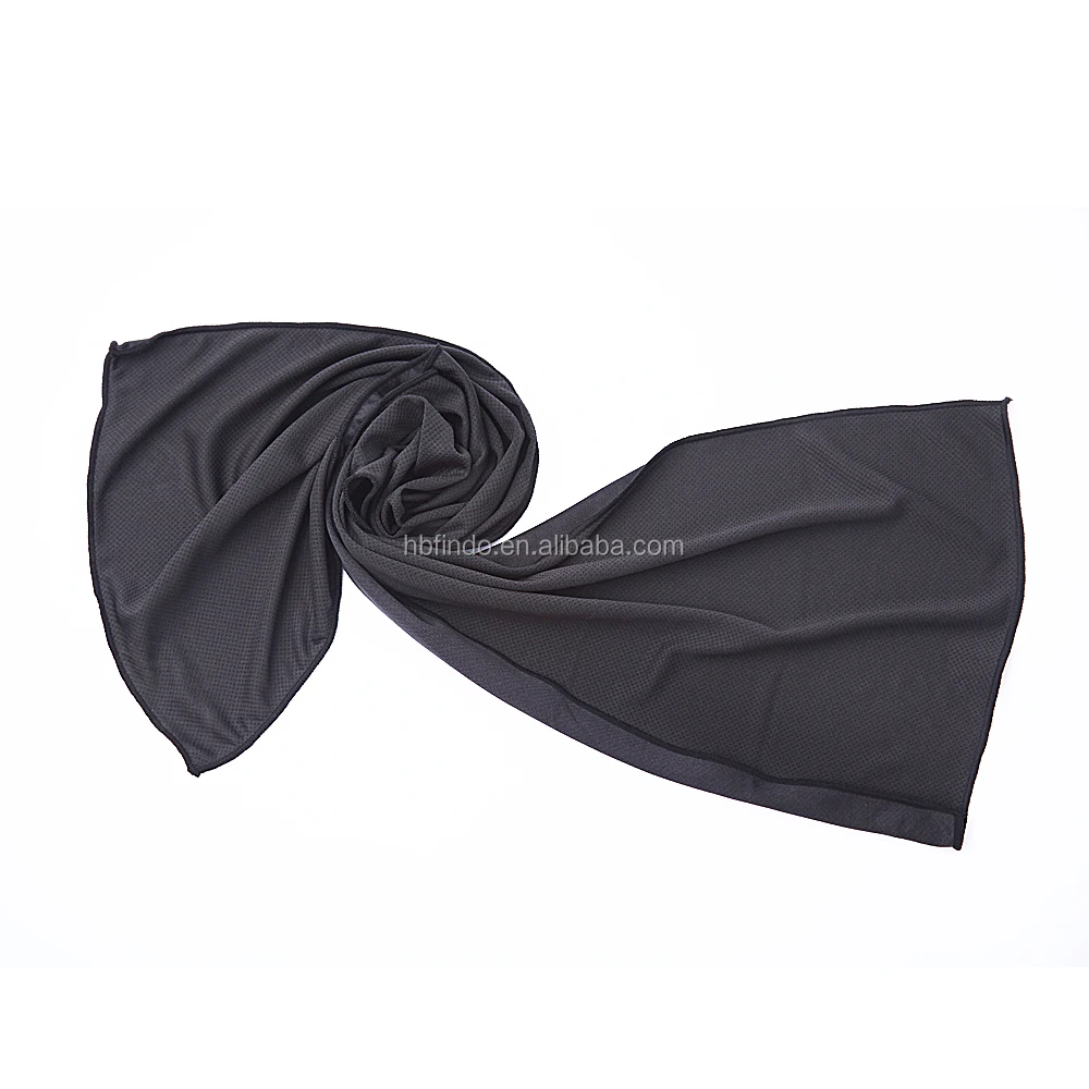 High Quality Microfiber Black Ice Cold Towel Gym Instant Cooling Towel