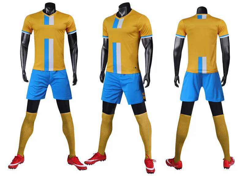 2020 Latest Football Sports Uniform Yellow Red White Blue Pink Green Adults Boys Kids Soccer