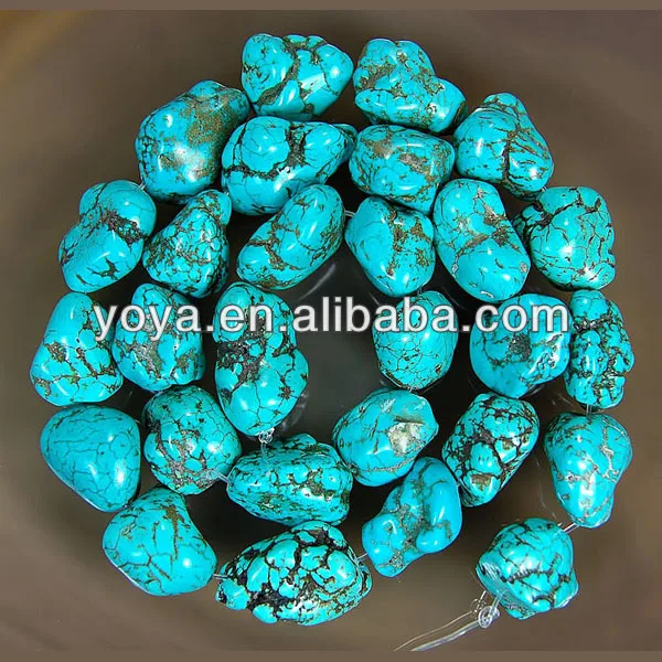 Howlite Turquoise Nugget Beads,Magnesite Nugget Beads.jpg