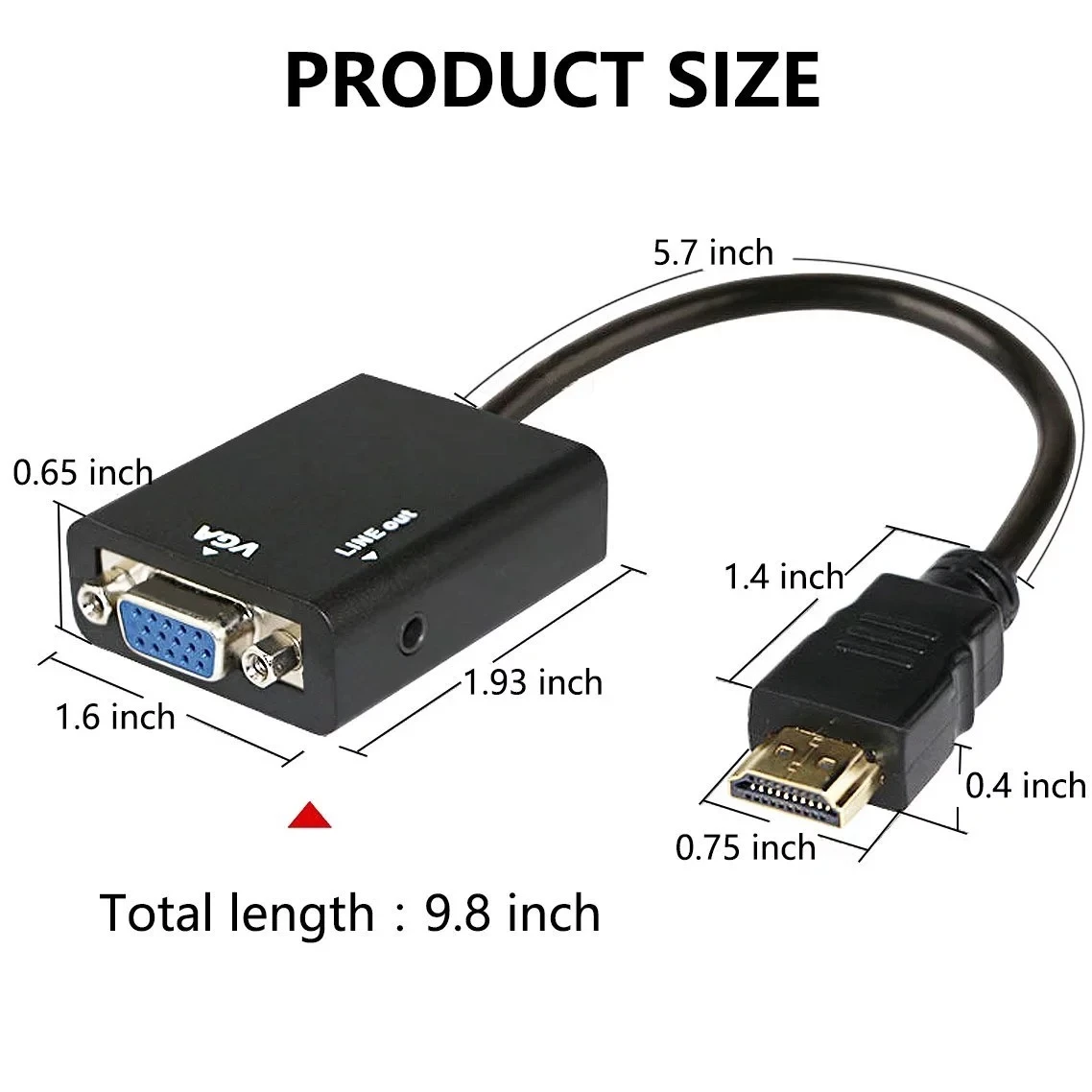 Ozh1 1080p Hdmi To Vga Converter With Audio For Computer Desktop Laptop