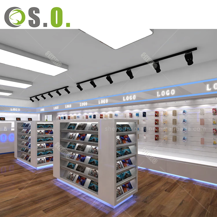 Latest Design Showcase For Mobile Phone Shop Decoration Design With