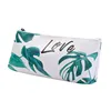 New pu student stationery box turtle back leaf printed pencil case