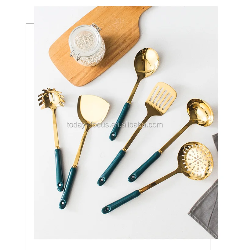 Kitchen Gadget 2024 New Color Stainless Steel Cooking Utensil Set Of 7