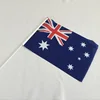 Cheap polyester Australian hand waving flags with plastic flagpoles